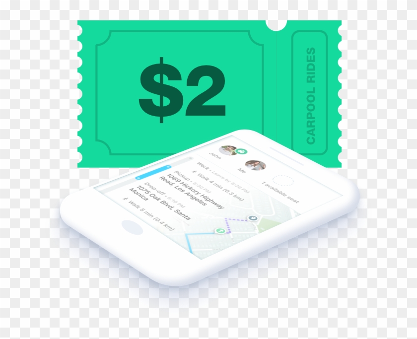 Carpool Rides To Or From Irvine Are Just $2 - Mobile Phone Clipart