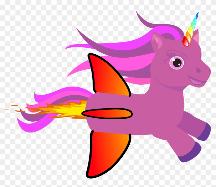 Unicorn Clipart Vector - Rocket Unicorn - Png Download