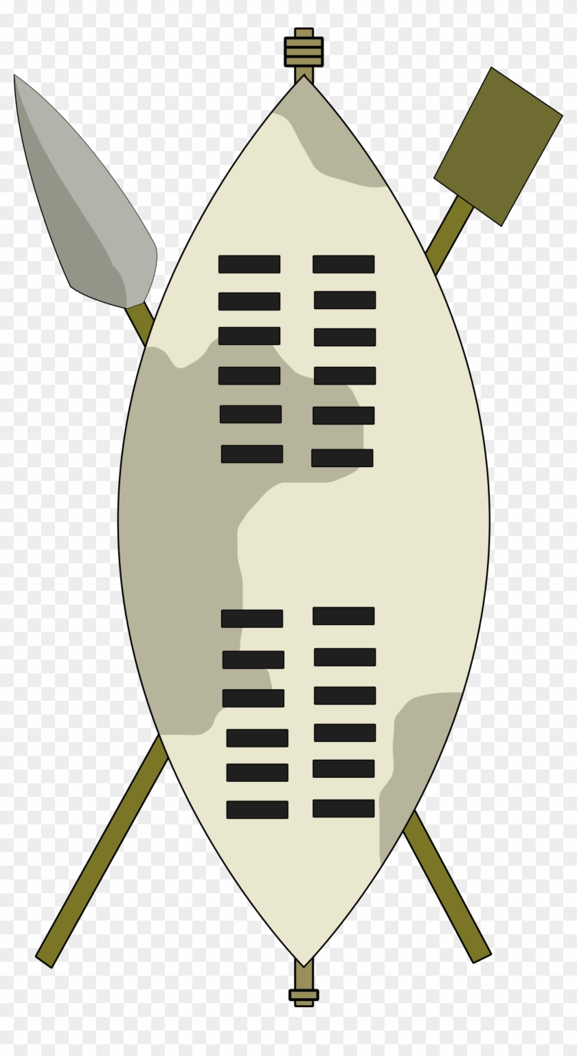 Shield Clipart Animated - Spear And Shield Zulu - Png Download #1940980