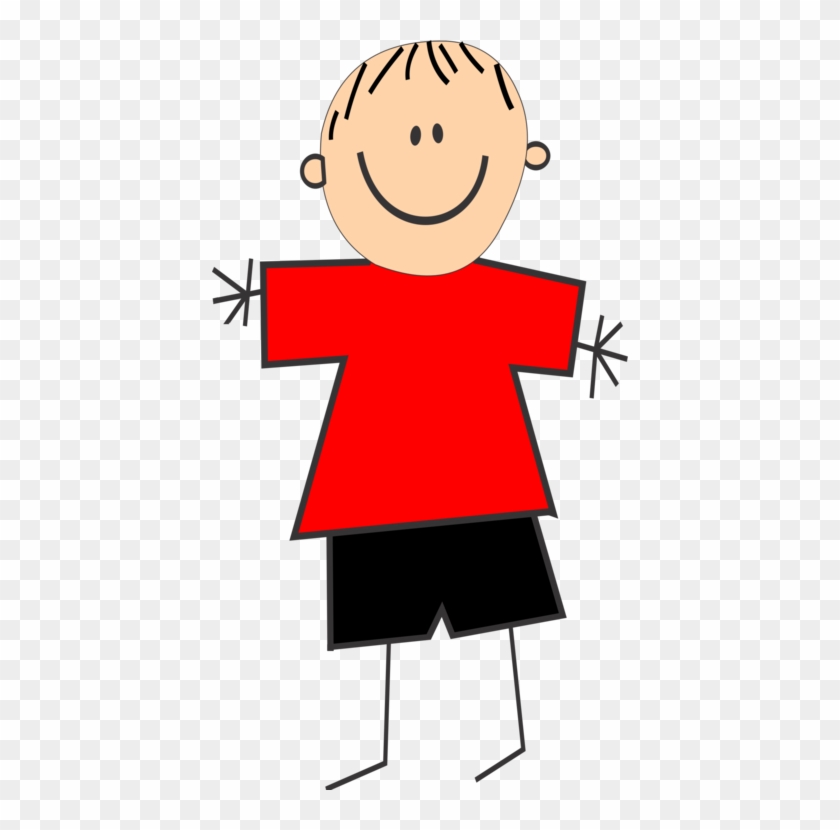 416 X 750 3 - Cartoon With Red Shirt Clipart #1941666