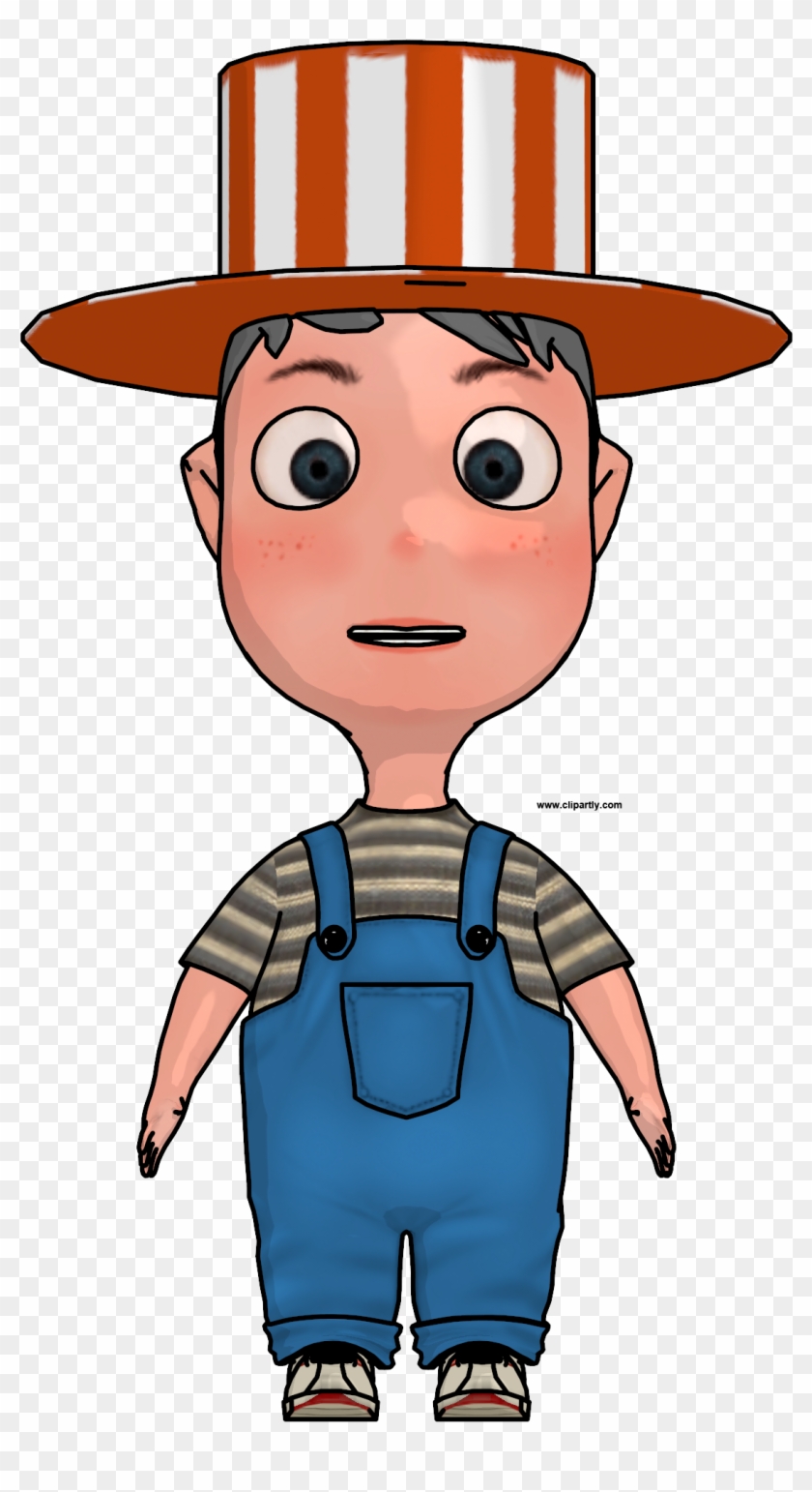 Cartoon Boy With Hat Front View Clipart Png - Cartoon Transparent Png