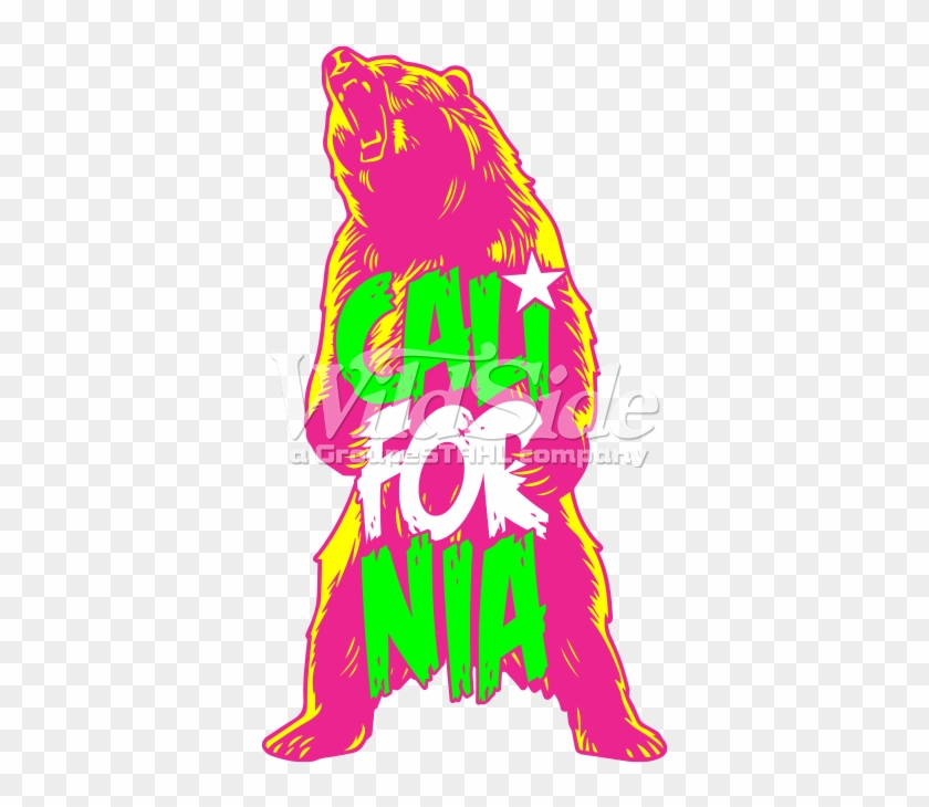 California Bear Standing Neon - California Bear Image Standing Clipart
