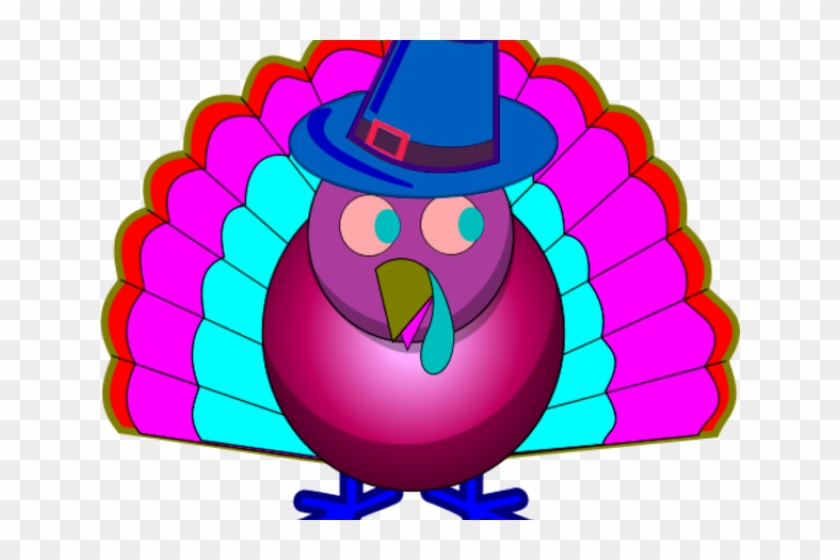 Turkey Clipart Colorful - Turkey With A Hat Colored - Png Download