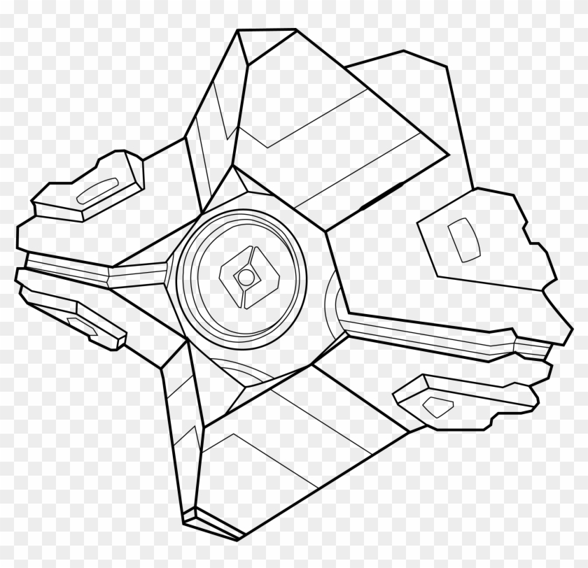 View Samegoogleiqdbsaucenao Ghost Template , - Destiny Ghost Line Art Clipart