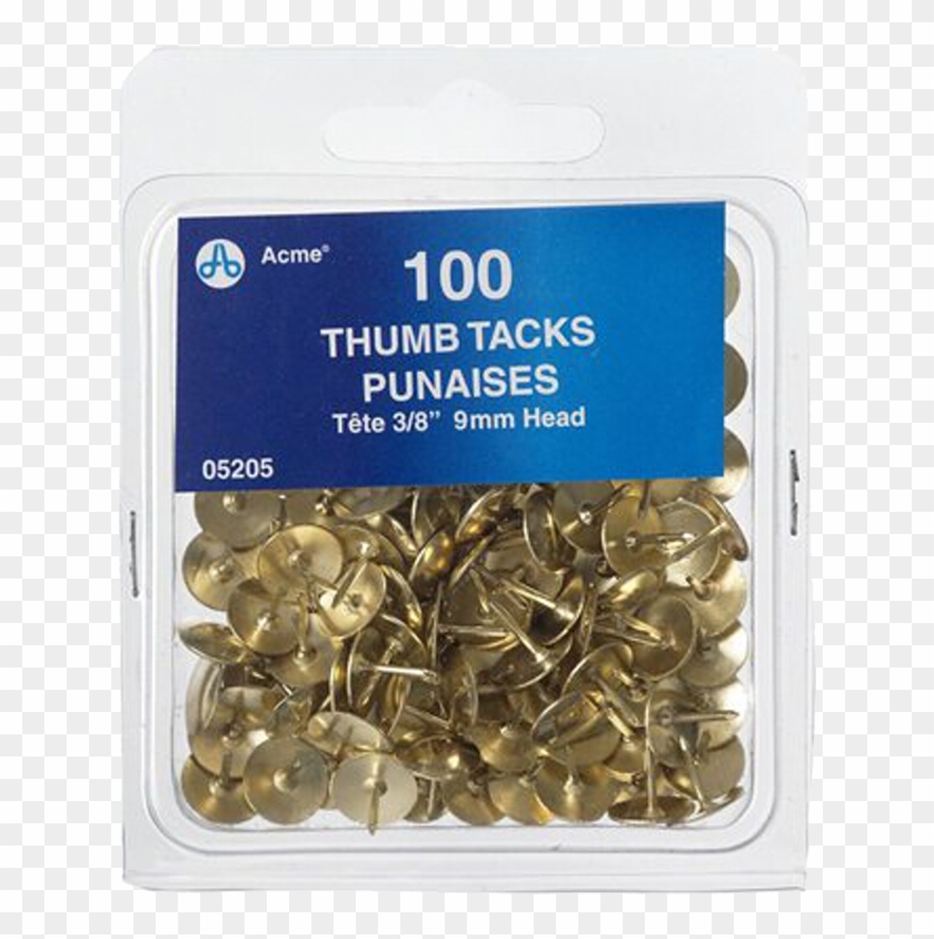 Acme United Thumb Tack 3/8" Head, Pack Of - Brass Clipart #1943096