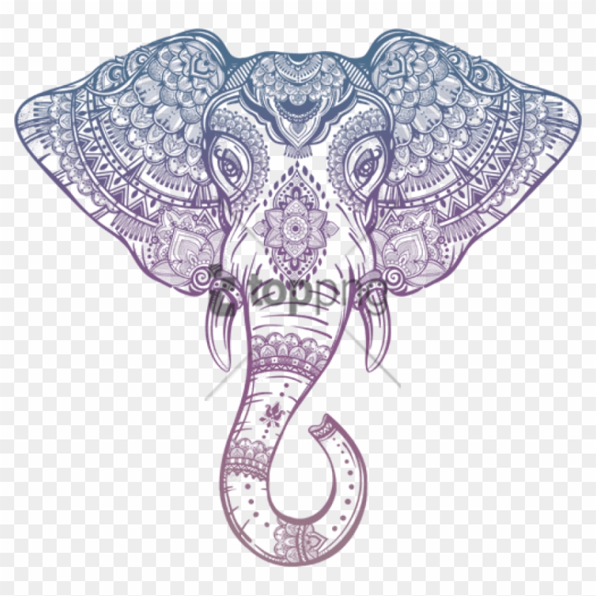 Free Png Tribal Elephant Head Outline Png Image With - Elephant Drawing Clipart #1943190