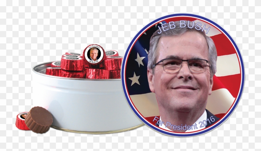 Jeb Bush For President Tin With Jeb Bush Two-bite Foiled - American Flag Clipart