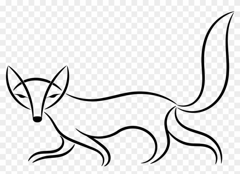 Elephant Head Outline 28, - Fox Clip Art Black And White - Png Download #1943610