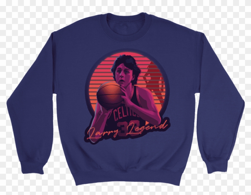 Crewneck Sweatshirt / Purple / S Retro Larry Bird Sweatshirt - Sweater Clipart #1943757