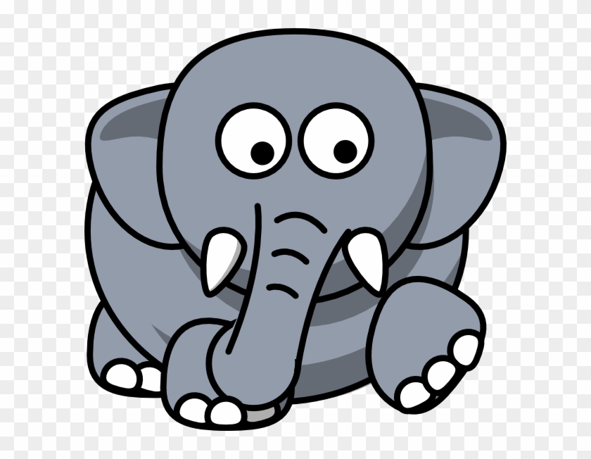 Round Cartoon Elephant Clipart #1943893