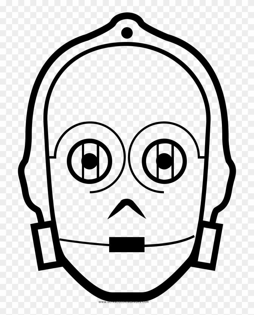 C-3po Coloring Page - C3pio Stencil Clipart #1944365