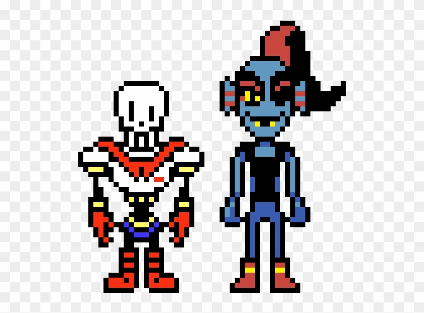 Papyrus And Undyne - Undertale Sans And Papyrus Pixel Clipart