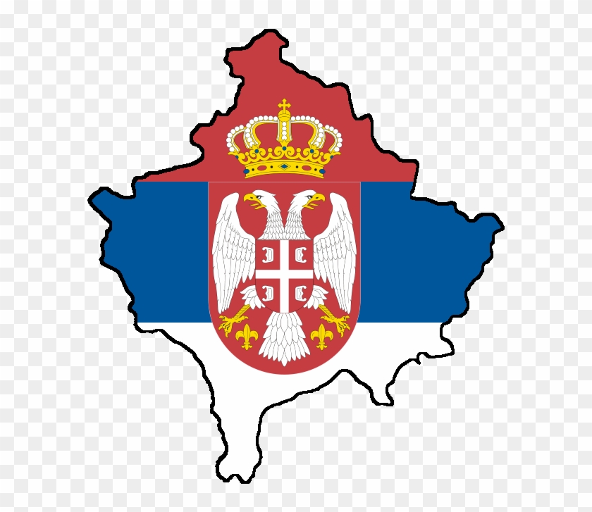 Kosovo With Flag Of Serbia - Serbia Flag Clipart