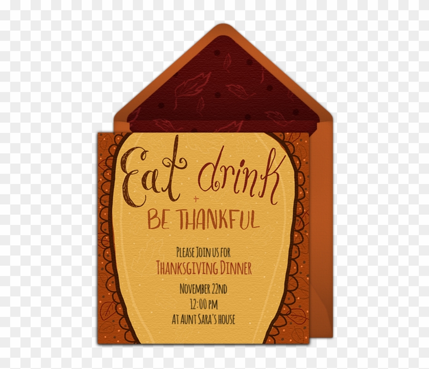 Eat Drink & Be Thankful Online Invitation - Plank Clipart #1947308
