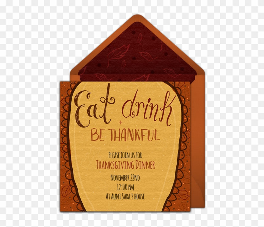 Eat Drink & Be Thankful Online Invitation - Plank Clipart