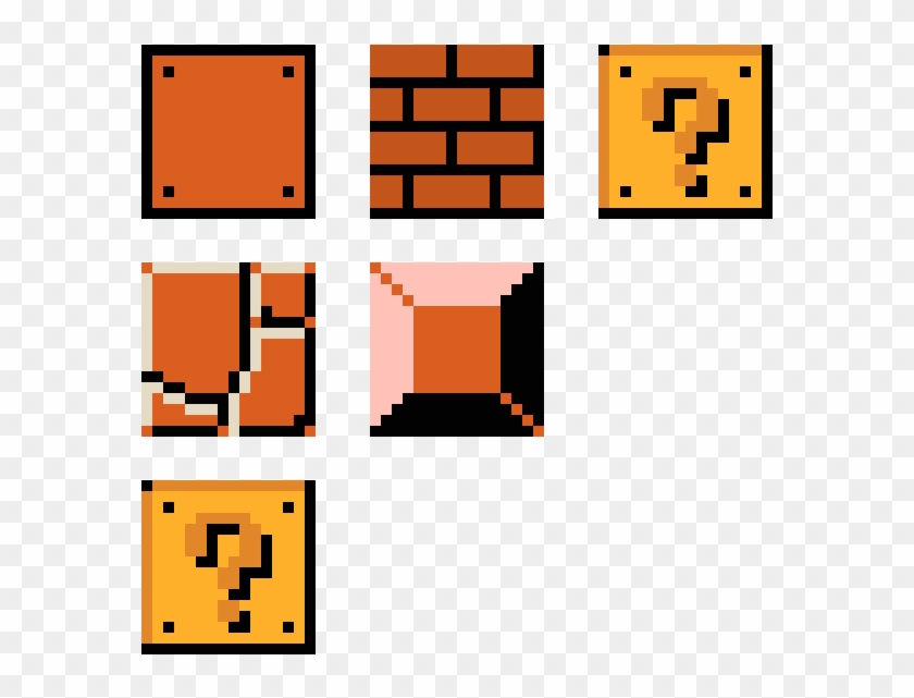 Mario Blocks - Pixel Art Mario Blocks Clipart