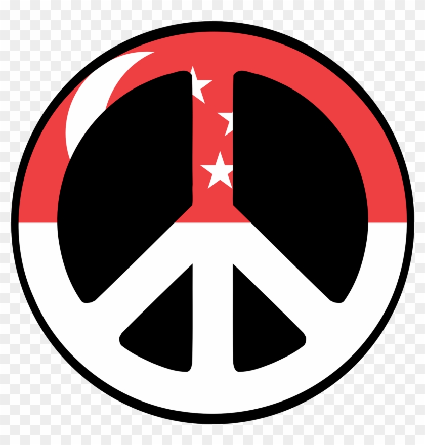 Singapore Flag Pictures - Peace Logo Clipart #1947781