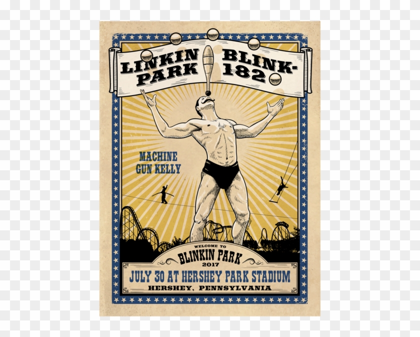 Blinkin Hershey Park Show Poster - Blink 182 Linkin Park Hershey Pa Clipart #1948159