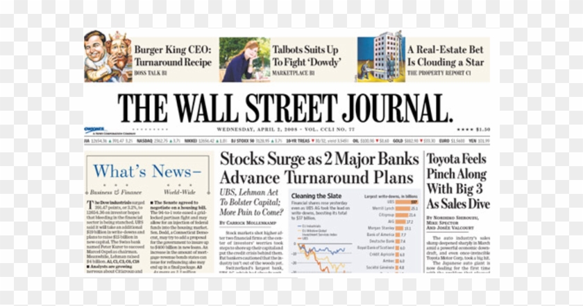 Wall Street Journal The Wall Street Journal Newspaper - Wall Street Journal Clipart #1948358