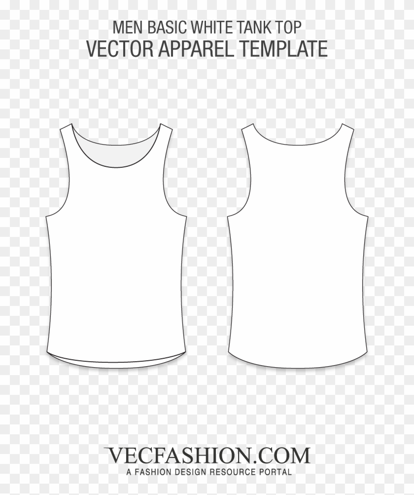 Products Tagged Tank Vecfashion Basic White Template - Vest Clipart #1949670