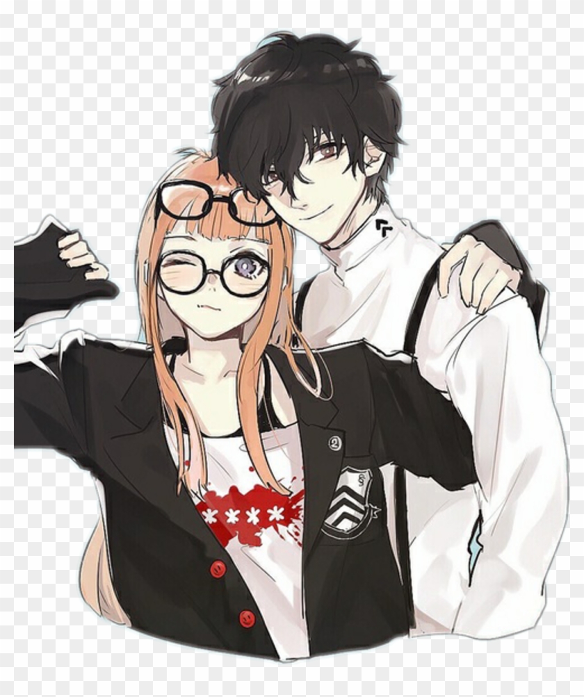 #anime #girl #tumblr #boy #love #glasses - Anime Boy And Girl With Glasses Clipart