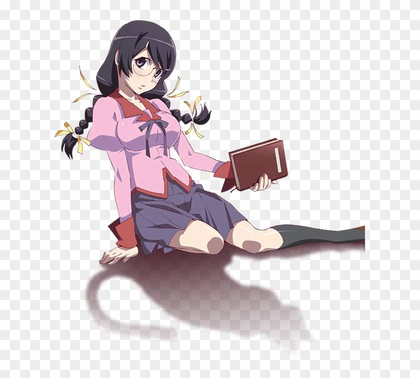 Monogatari Series Tsubasa Hanekawa Anime Glasses - Bakemonogatari Art Clipart