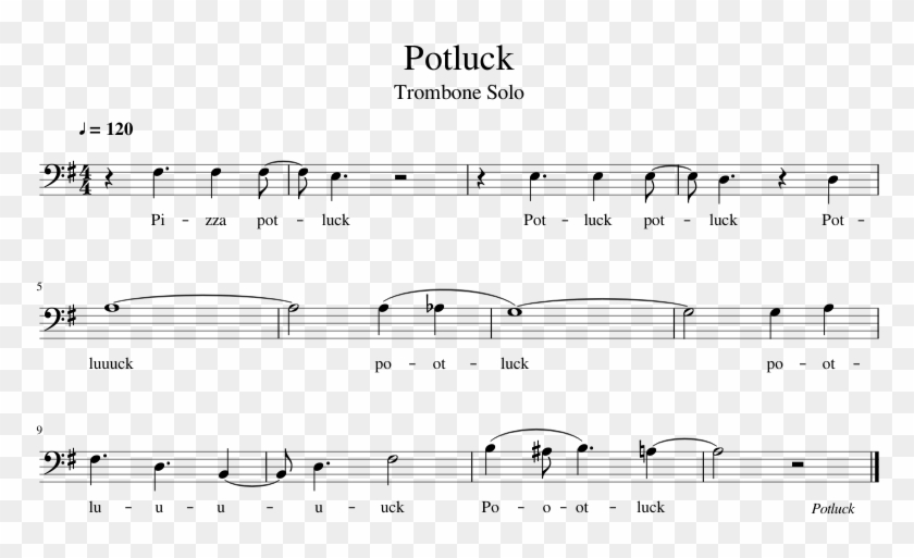 Steven Universe - Potluck - Trombone - Sheet Music Clipart