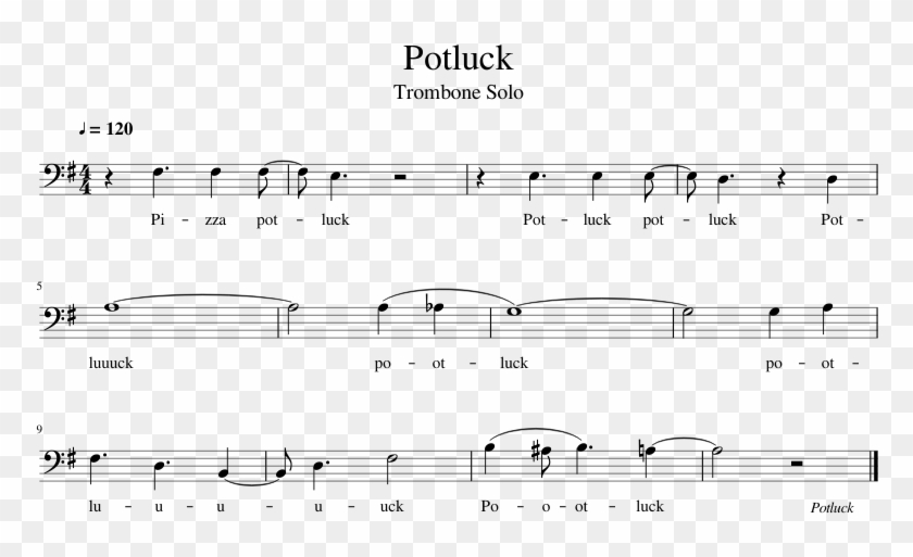 Steven Universe - Potluck - Trombone - Sheet Music Clipart #1950884