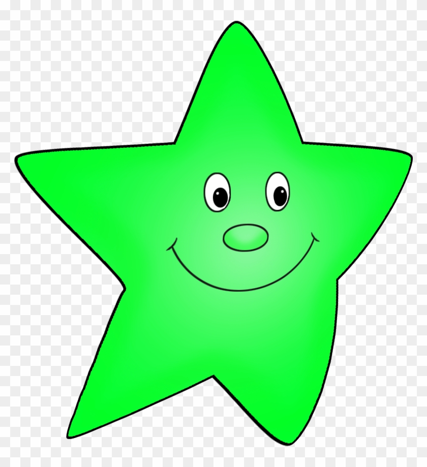Cartoon Star Flying Green Clipart