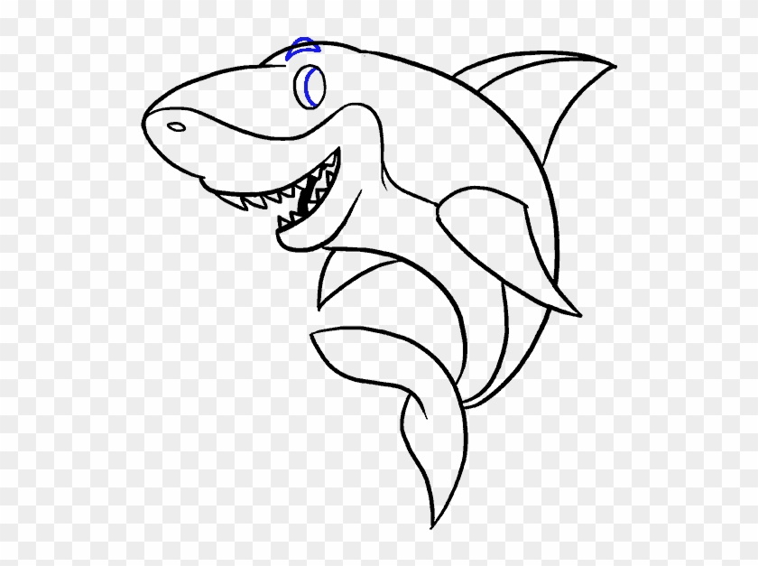 How To Draw A Cartoon Shark Easy Step By Step Drawing - Drawing Shark Eye Clipart