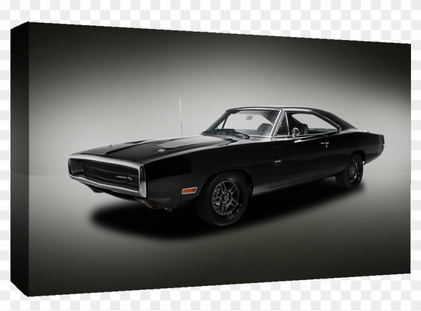 Black Vintage Dodge Charger Car Canvas Wall Art - 1969 Dodge Charger Hd Clipart #1951328