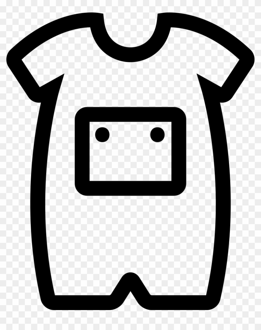 Baby Onesie With Front Pocket Outline Comments - Outline Of Baby Clothes Clipart