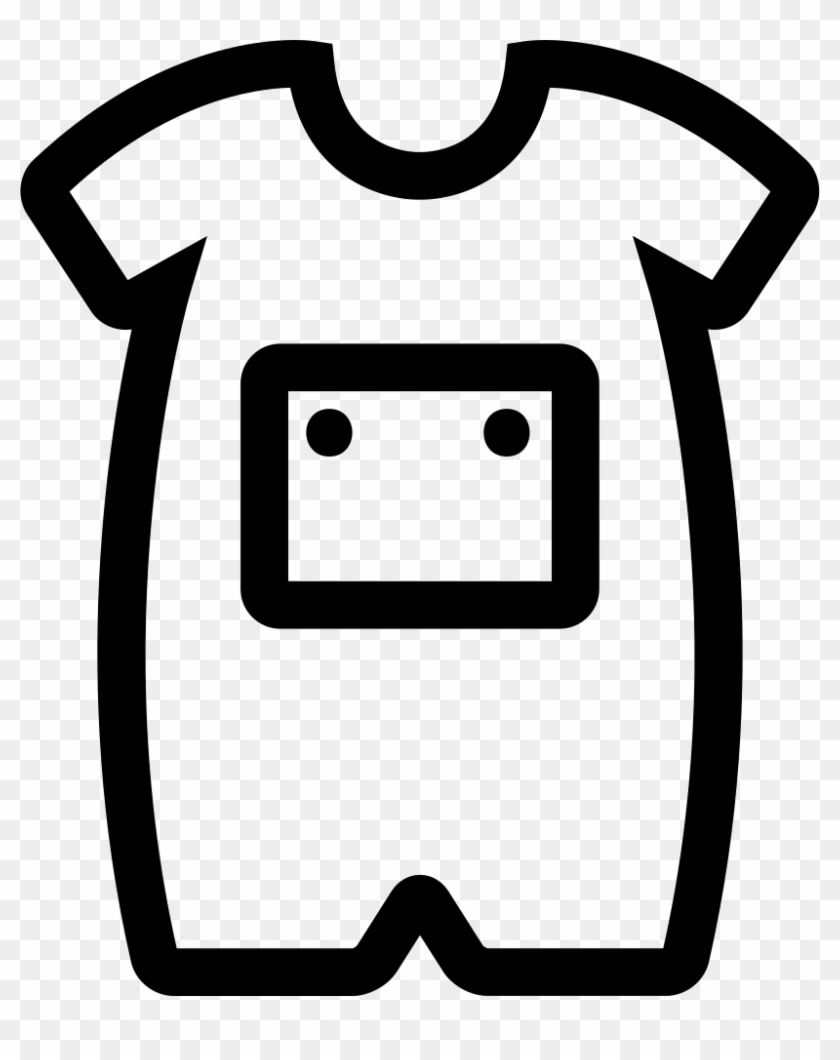 Baby Onesie With Front Pocket Outline Comments - Outline Of Baby Clothes Clipart #1952421