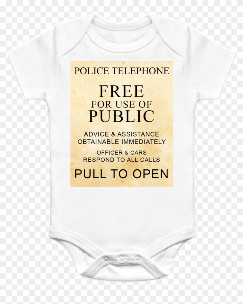 The Police Box Sign From Doctor Who's Tardis On A Baby - Doctor Who Tardis Sign Clipart #1953102