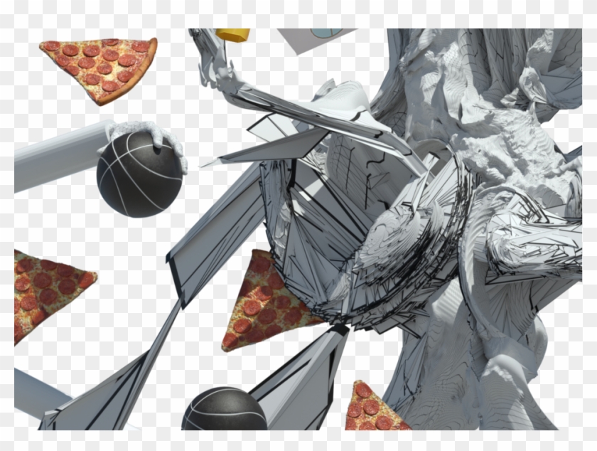 Gundam Pizza Party Space Jam By Shamus Clisset - Illustration Clipart