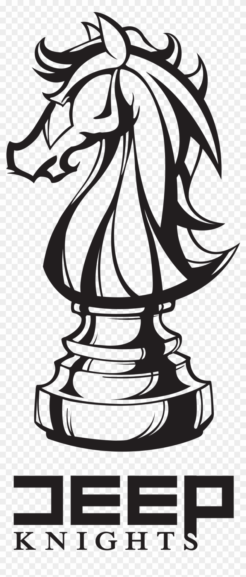 Deep Knight Logo Design - Knight Chess Piece Drawing Clipart