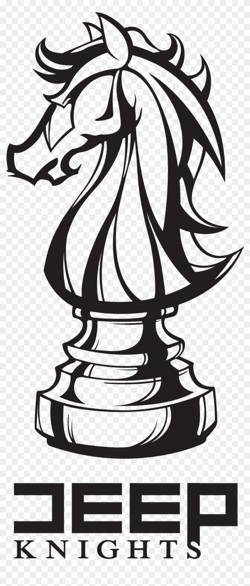 Deep Knight Logo Design - Knight Chess Piece Drawing Clipart #1954089