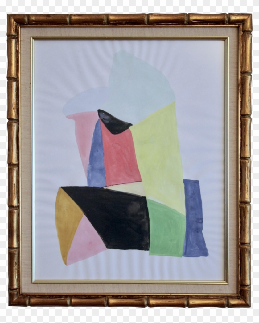 Original Watercolor Painting In Faux Bamboo Gilt Frame - Picture Frame Clipart #1954396