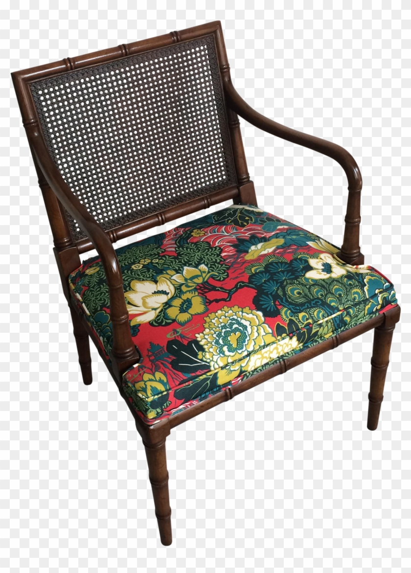 Excellent Vintage Arm Chair With Classic Faux Bamboo - Chair Clipart