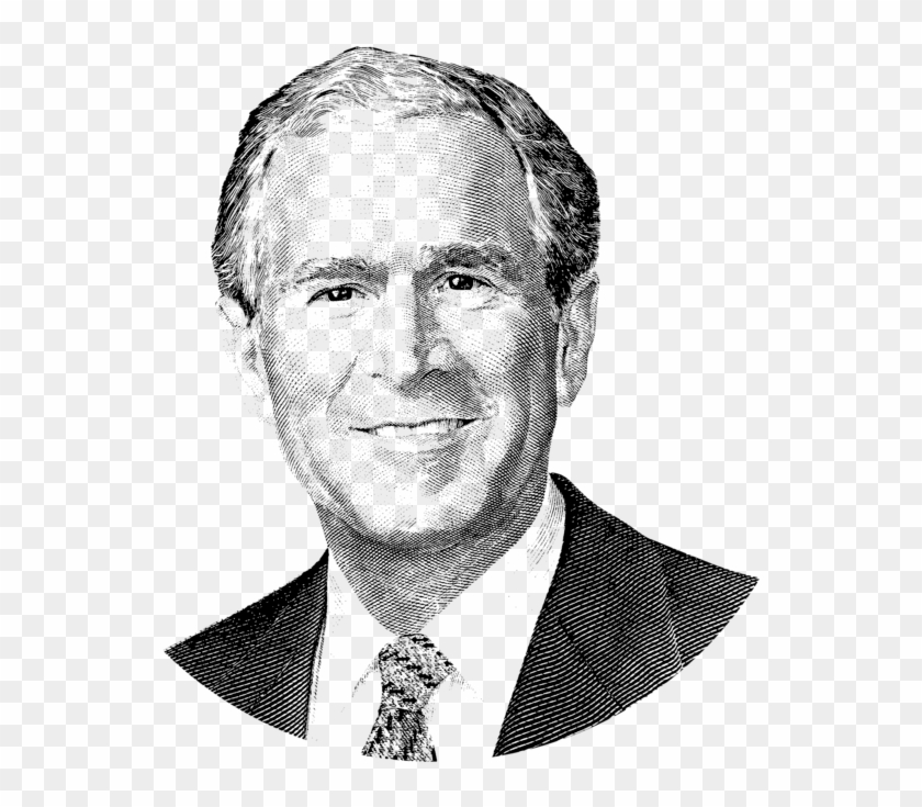 Click And Drag To Re-position The Image, If Desired - President George Bush Black And White Clipart