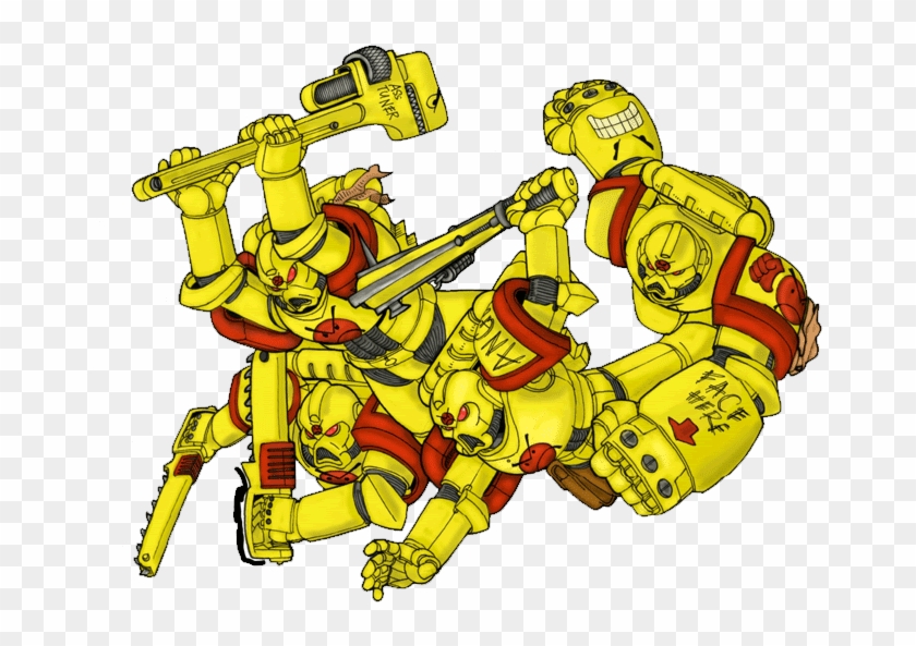 Which Is Mostly Yellow Red Graffiti Of An Angry Marine - Warhammer 40k Angry Marine Clipart