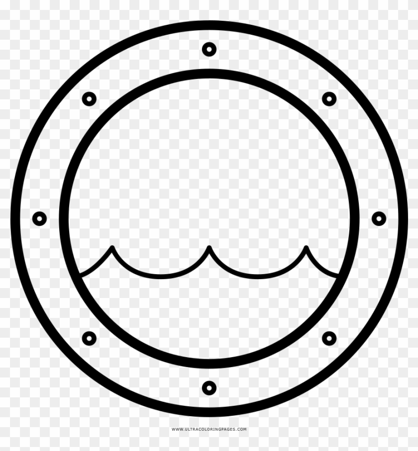 Porthole Coloring Page - Circle Clipart #1956636