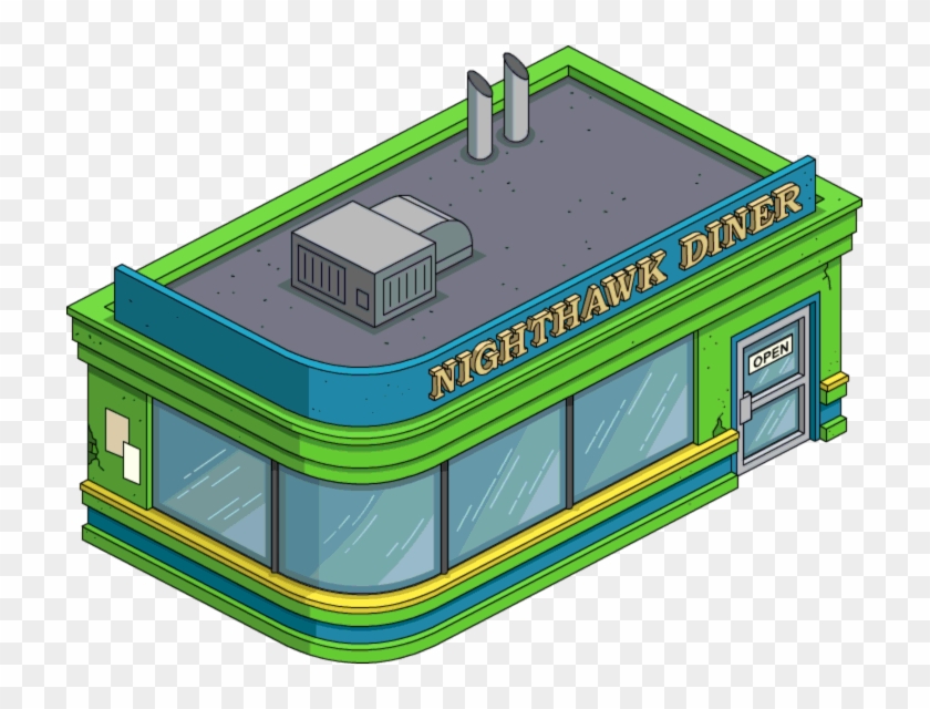 Build, Tapped Out Nighthawk Diner - Simpsons Nighthawks Clipart #1956820