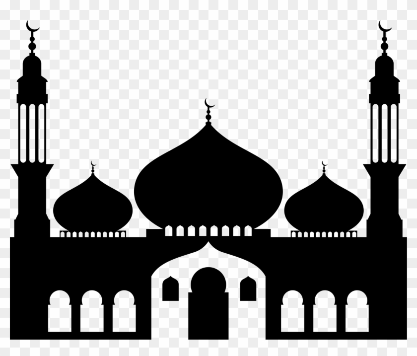 Black And White Stock Building Frames Illustrations - Islam Masjid Sticker Clipart