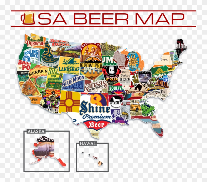 Beer Map Maroon2 - Graphic Design Clipart #1959553