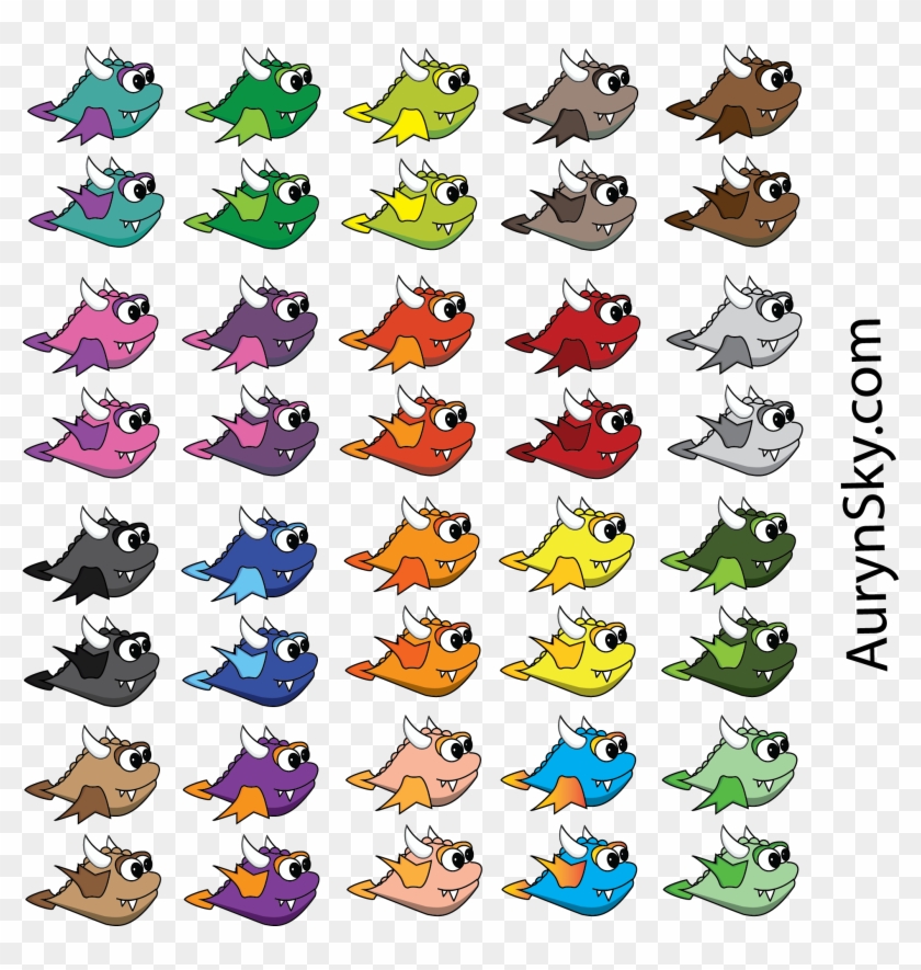 Flappy Dragon Characters - Flappy Dragon Sprite Sheet Clipart