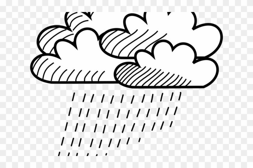 Cloud Clipart Sketch - Cloud With Rain Drawing - Png Download