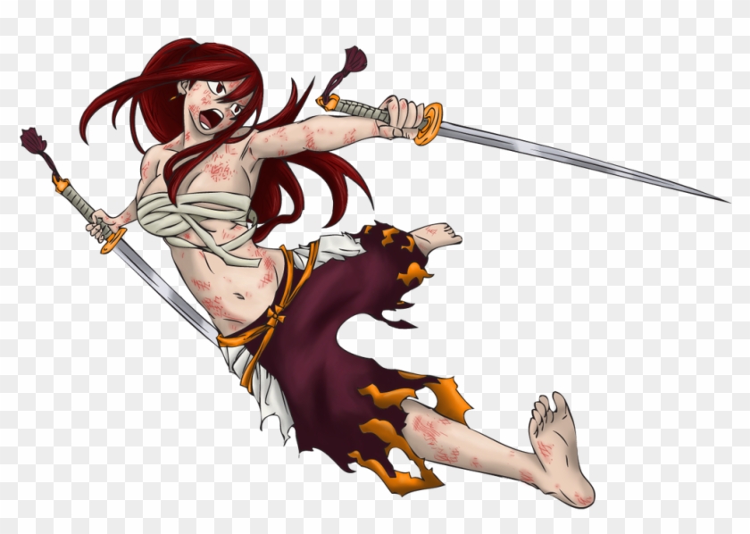 Fairy Tail Wiki - Erza Scarlet With No Background Clipart