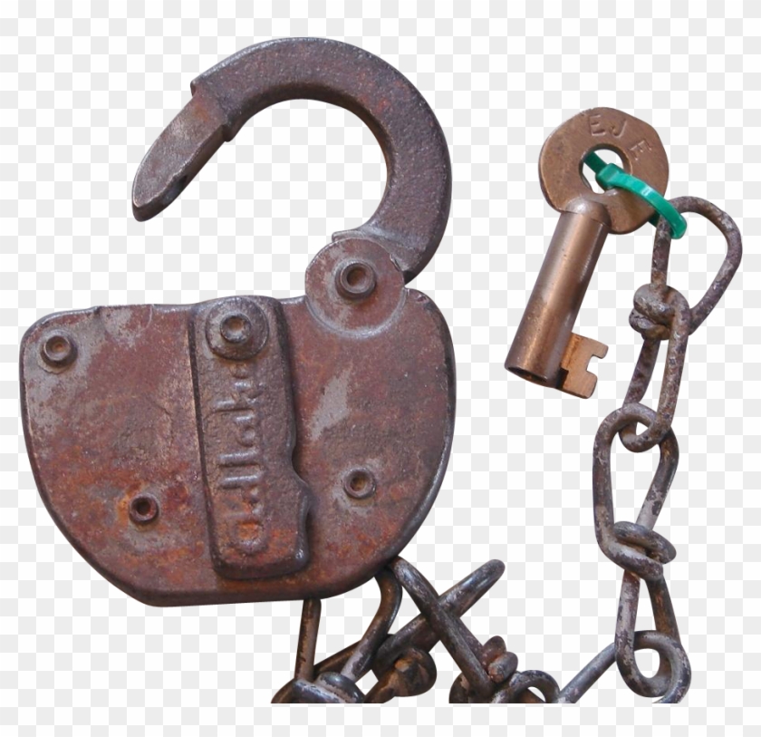Vintage Ej&err Railroad Switch Lock & Key Set Clipart