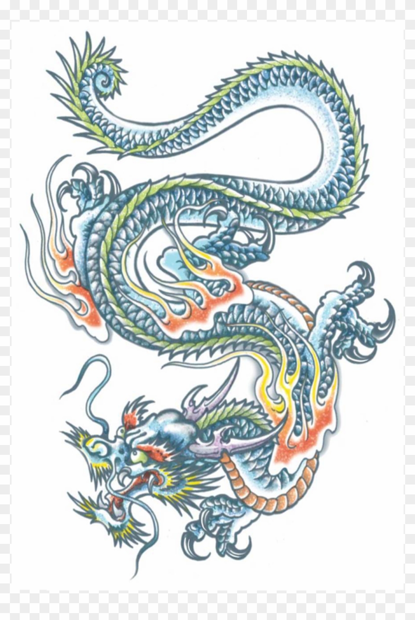 Tinsley Transfers Temporary Extra Large Tattoos, Dragon, - Tattoo Clipart